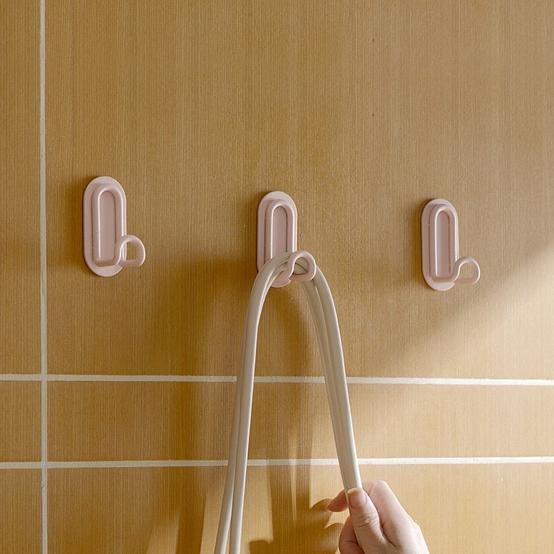 Self Adhesive Metal Wall Hook with Elegant Loop Design for Bathroom Towels