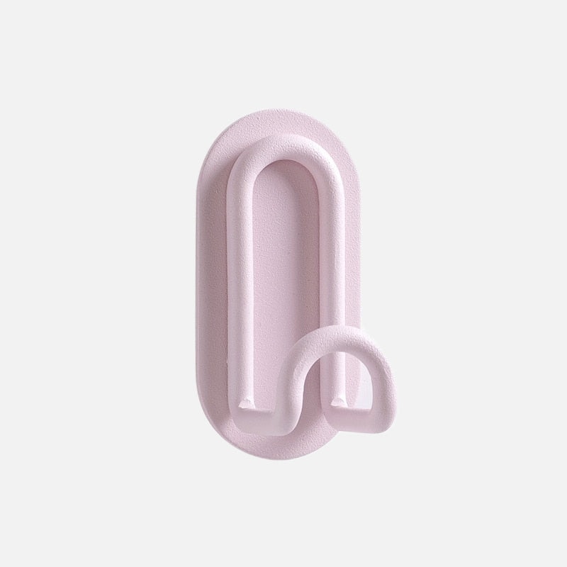 Self Adhesive Metal Wall Hook with Elegant Loop Design for Bathroom Towels