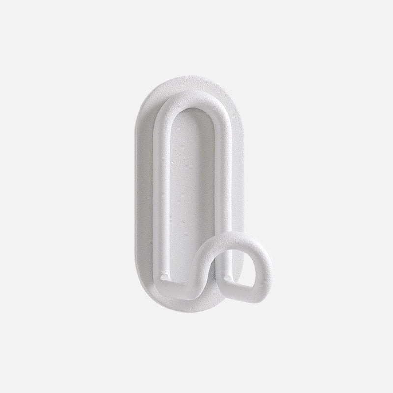 Self Adhesive Metal Wall Hook with Elegant Loop Design for Bathroom Towels