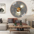 Silent Non Ticking Modern Wall Clock with Glass Cover and Abstract Art Dial