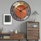 Silent Non Ticking Modern Wall Clock with Glass Cover and Abstract Art Dial