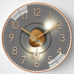 Silent Non Ticking Modern Wall Clock with Glass Cover and Abstract Art Dial