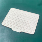 Silicone Dish Drying Mat with Raised Ridges and Drain Lip for Kitchen Worktops