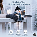 Snowman Icicle Railing Light Battery Operated Christmas Porch Decoration