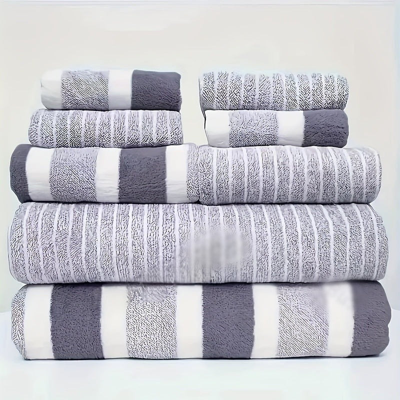 Soft Coral Fleece Bath Towel Set with Bath Towels Hand Towels and Washcloths