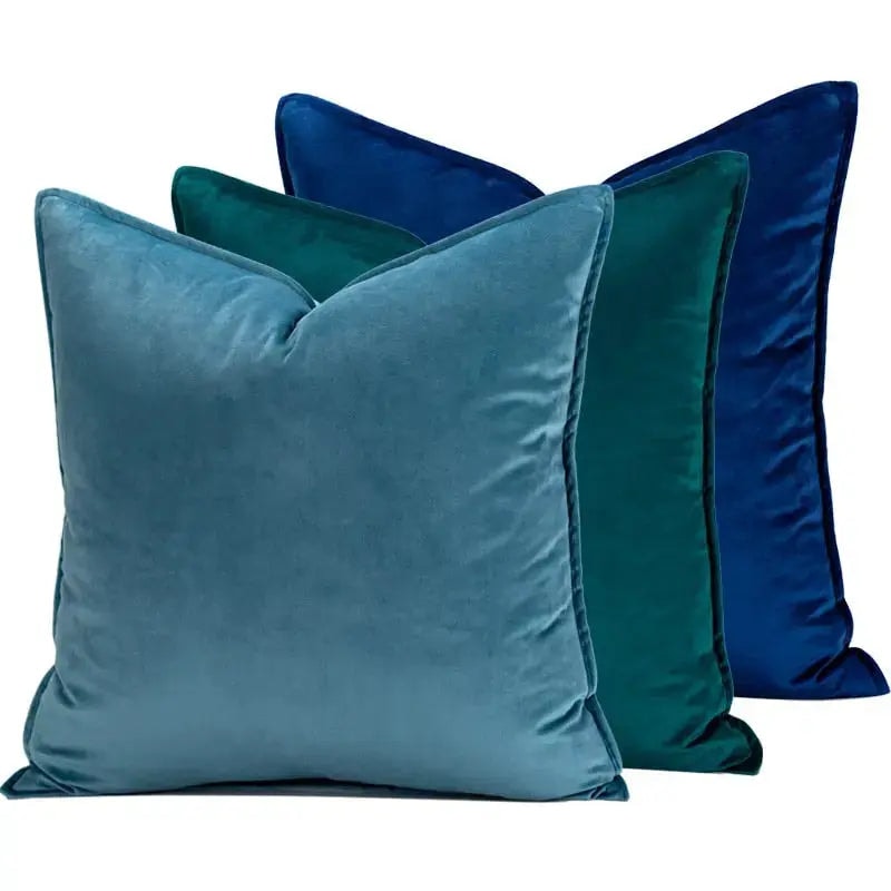 Soft Velvet Cushion Cover with Flanged Edge and Hidden Zip for Sofa