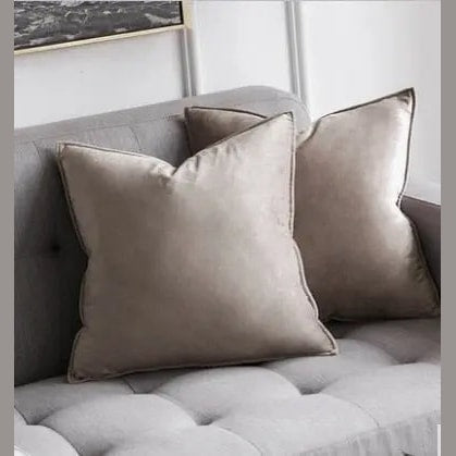 Soft Velvet Cushion Cover with Flanged Edge and Hidden Zip for Sofa