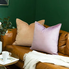 Soft Velvet Cushion Cover with Flanged Edge and Hidden Zip for Sofa