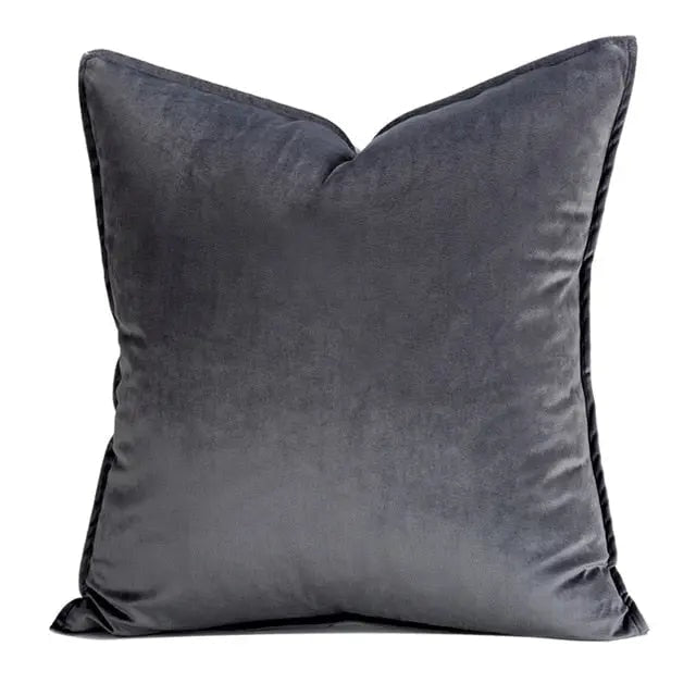 Soft Velvet Cushion Cover with Flanged Edge and Hidden Zip for Sofa