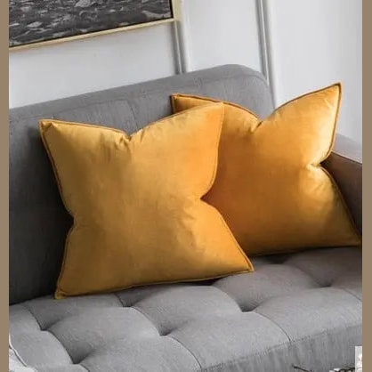 Soft Velvet Cushion Cover with Flanged Edge and Hidden Zip for Sofa