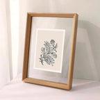 Solid Wood Floating Picture Frame with Double Clear Acrylic Panels for Artwork