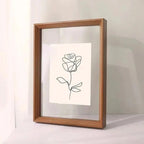 Solid Wood Floating Picture Frame with Double Clear Acrylic Panels for Artwork