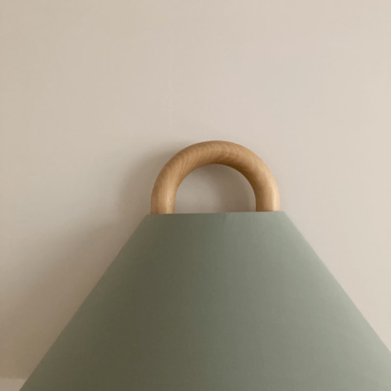 Solid Wood Ring Wall Light with Pleated or Flat Fabric Shade for Bedroom