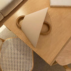 Solid Wood Ring Wall Light with Pleated or Flat Fabric Shade for Bedroom