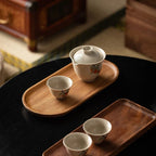 Solid Wood Serving Tray with Raised Rim | Handmade Coffee and Tea Tray