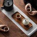 Solid Wood Serving Tray with Raised Rim | Handmade Coffee and Tea Tray