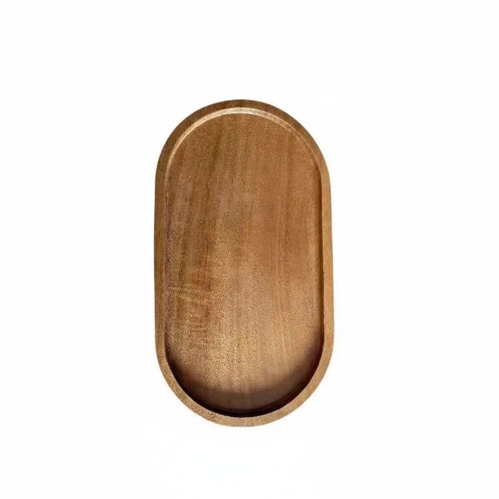 Solid Wood Serving Tray with Raised Rim | Handmade Coffee and Tea Tray