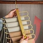 Space Saving Aluminium Trouser Hanger with Swivel Hook and Non Slip Bars