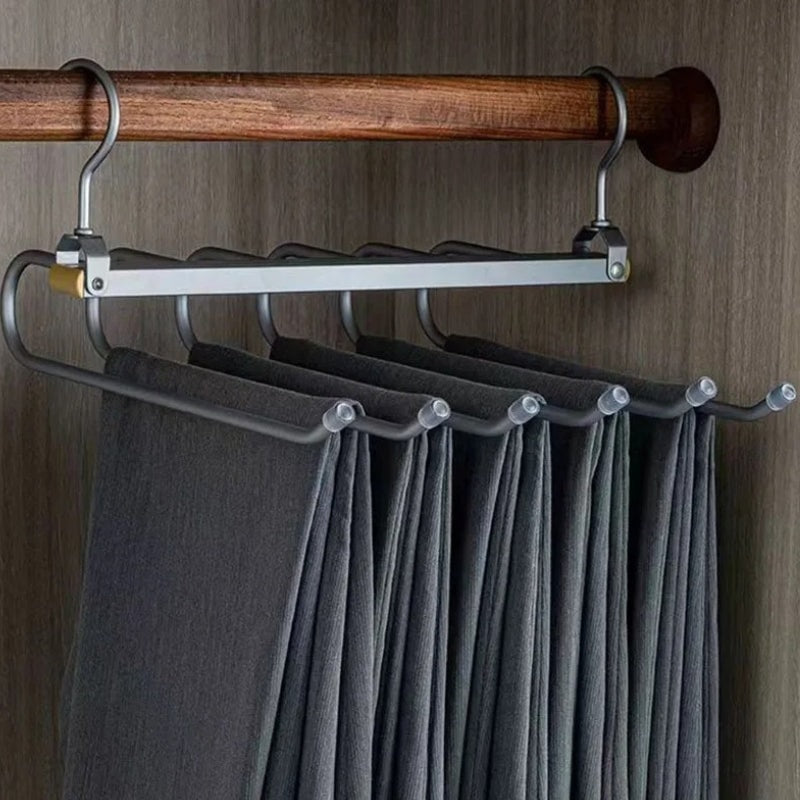 Space Saving Aluminium Trouser Hanger with Swivel Hook and Non Slip Bars
