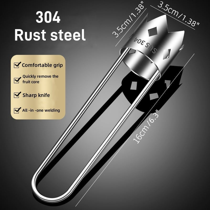 Stainless Steel Fruit and Vegetable Corer Set with Serrated Crown Blade
