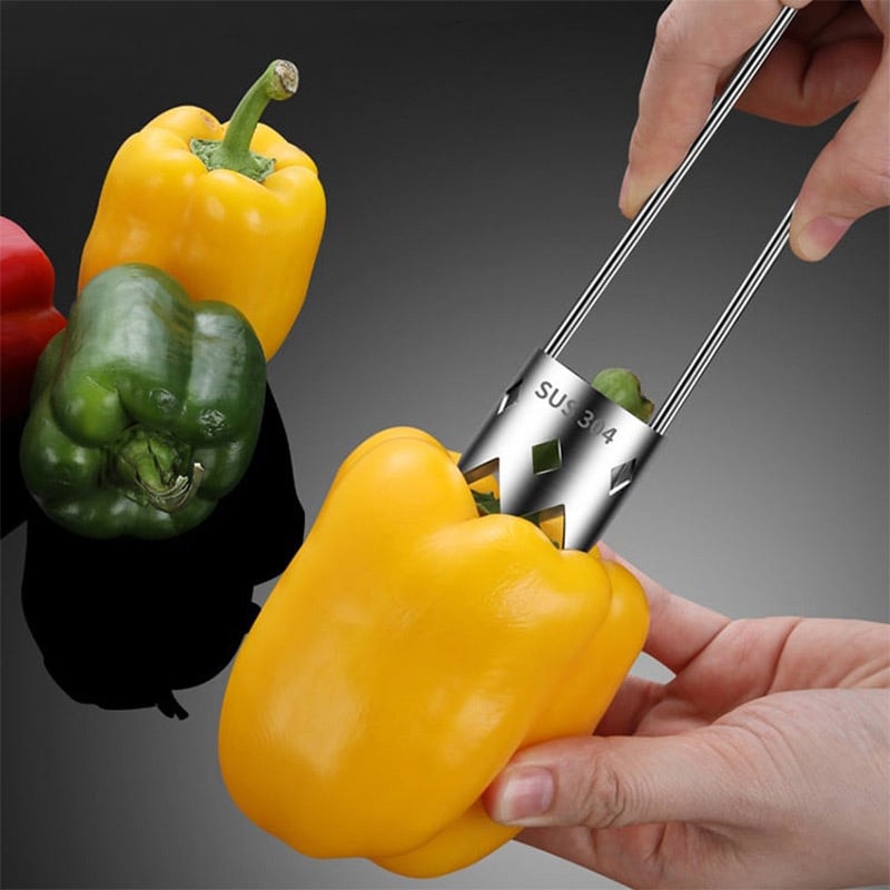 Stainless Steel Fruit and Vegetable Corer Set with Serrated Crown Blade