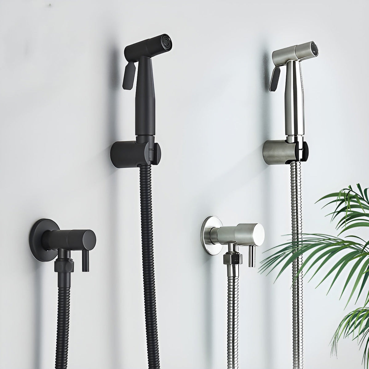Stainless Steel Handheld Bidet Sprayer with Wall Holder and Shut Off Valve