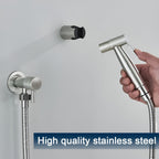 Stainless Steel Handheld Bidet Sprayer with Wall Holder and Shut Off Valve