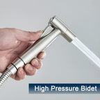 Stainless Steel Handheld Bidet Sprayer with Wall Holder and Shut Off Valve