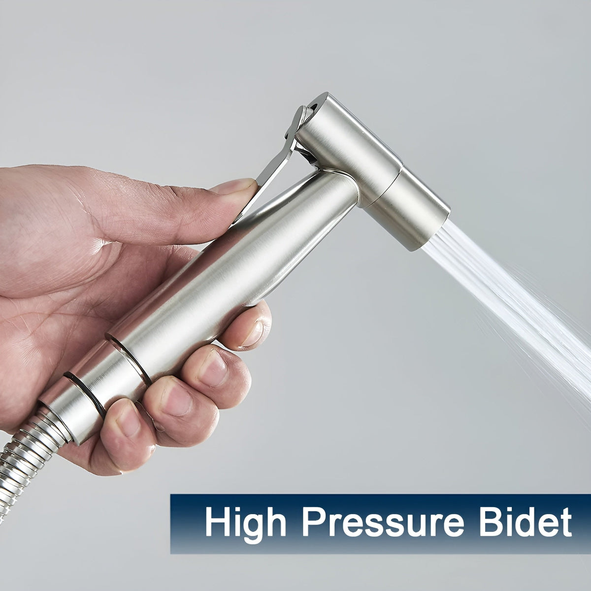 Stainless Steel Handheld Bidet Sprayer with Wall Holder and Shut Off Valve