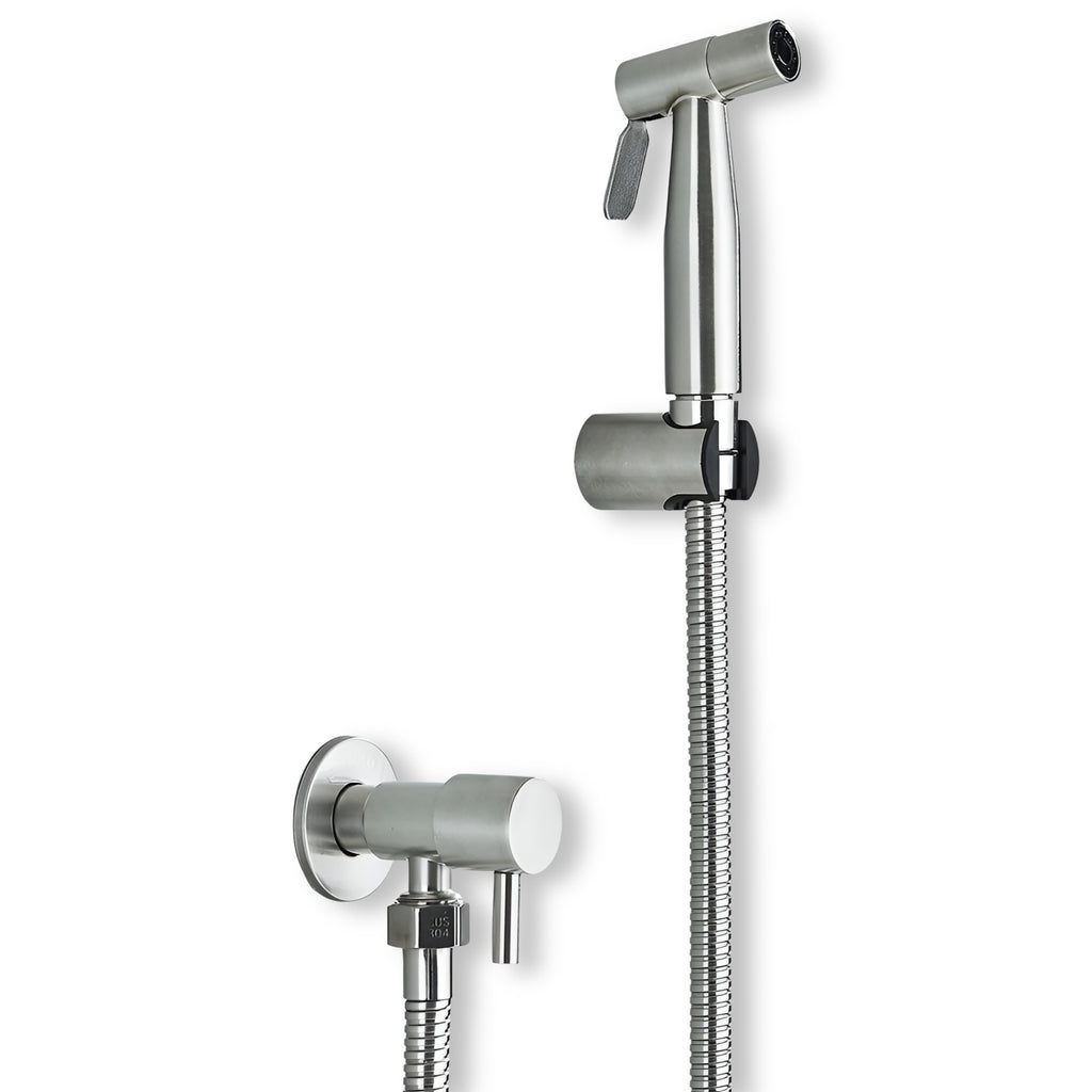Stainless Steel Handheld Bidet Sprayer with Wall Holder and Shut Off Valve