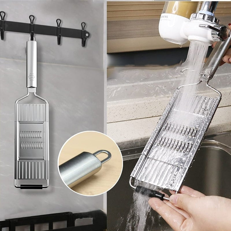 Stainless Steel Vegetable Grater and Slicer with Interchangeable Blades