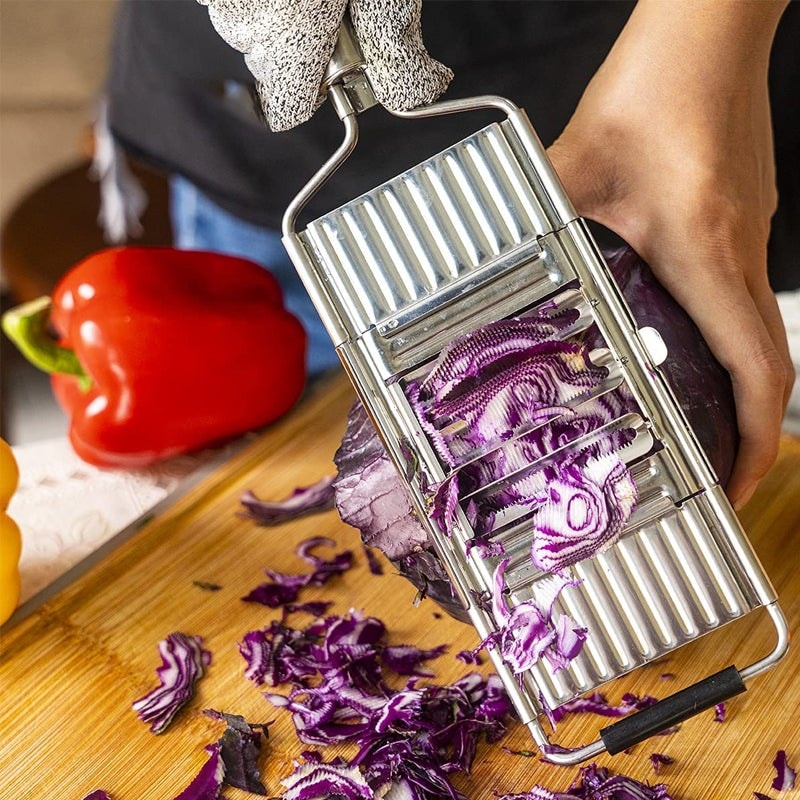 Stainless Steel Vegetable Grater and Slicer with Interchangeable Blades
