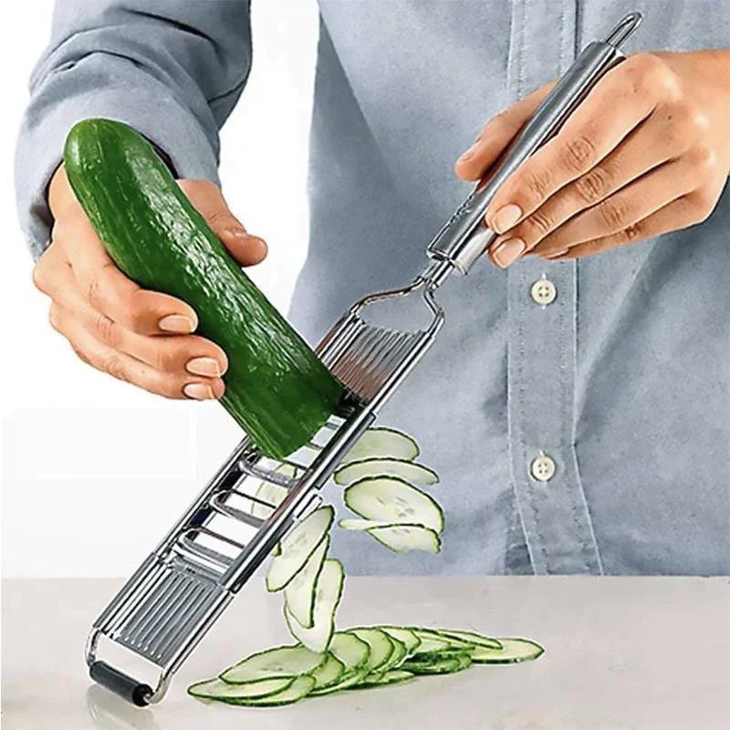Stainless Steel Vegetable Grater and Slicer with Interchangeable Blades