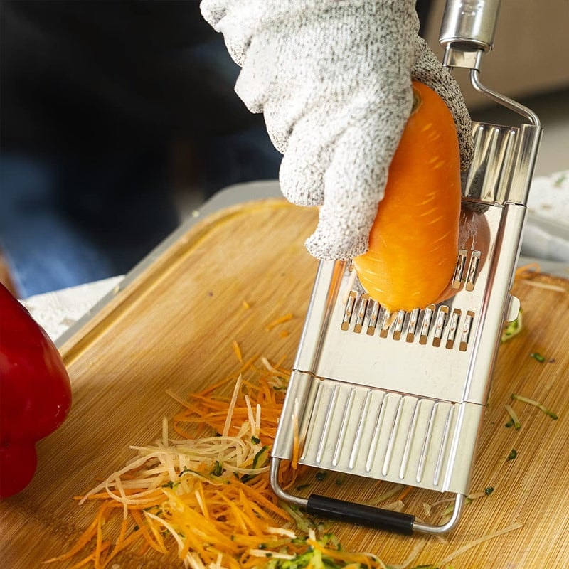 Stainless Steel Vegetable Grater and Slicer with Interchangeable Blades