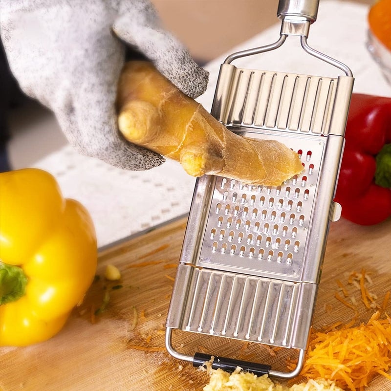 Stainless Steel Vegetable Grater and Slicer with Interchangeable Blades