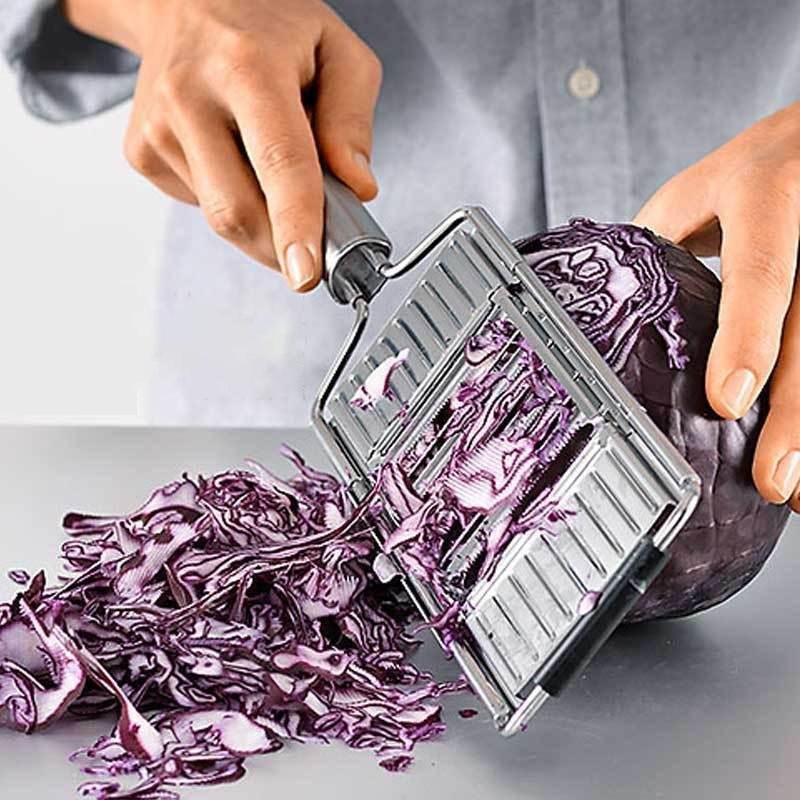 Stainless Steel Vegetable Grater and Slicer with Interchangeable Blades