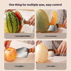 Stainless Steel Watermelon Slicer with Wooden Handle for Melon and Fruit