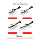 Steel Weeding Rake Hoe with Sharp Tines and Solid Wood Handle for Garden Beds