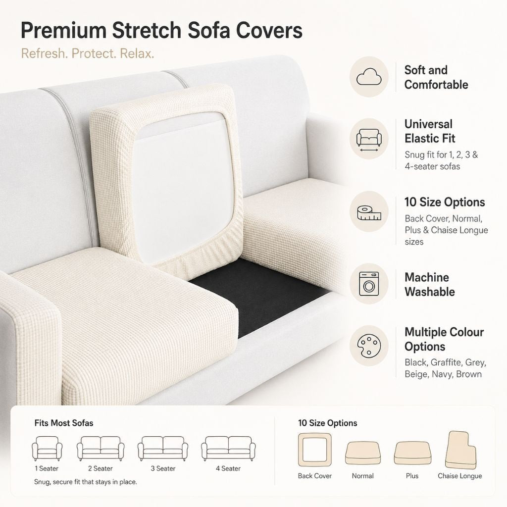 Stretch Sofa Seat Cushion Cover Washable Jacquard Couch Protector for Pets