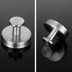 Suction Cup Wall Hooks Set with Brushed Metal Look for Bathroom Towels