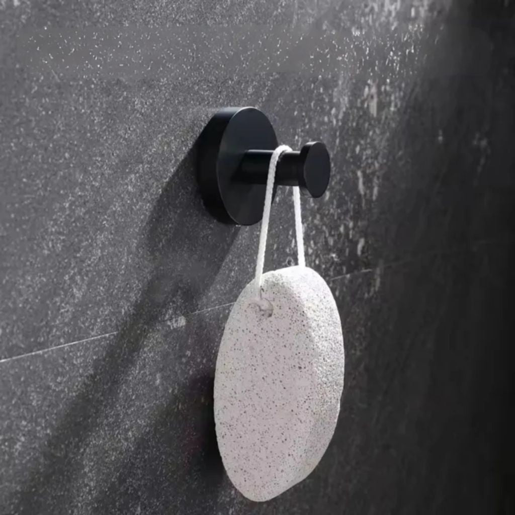 Suction Cup Wall Hooks Set with Brushed Metal Look for Bathroom Towels