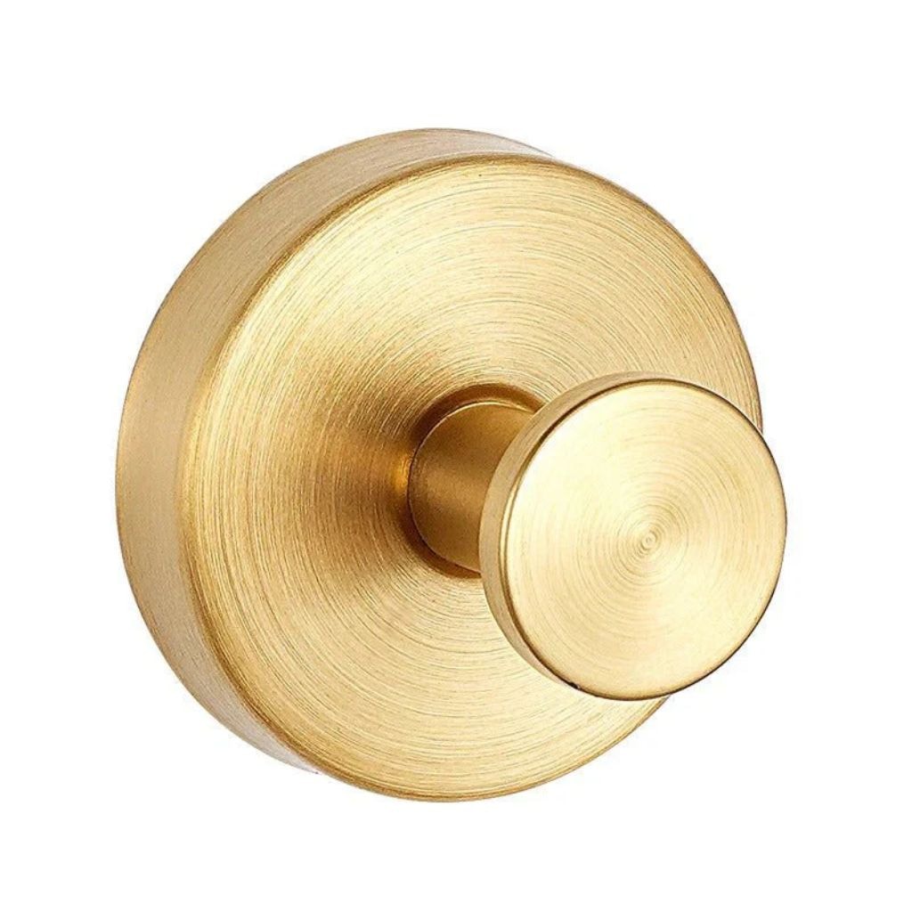 Suction Cup Wall Hooks Set with Brushed Metal Look for Bathroom Towels
