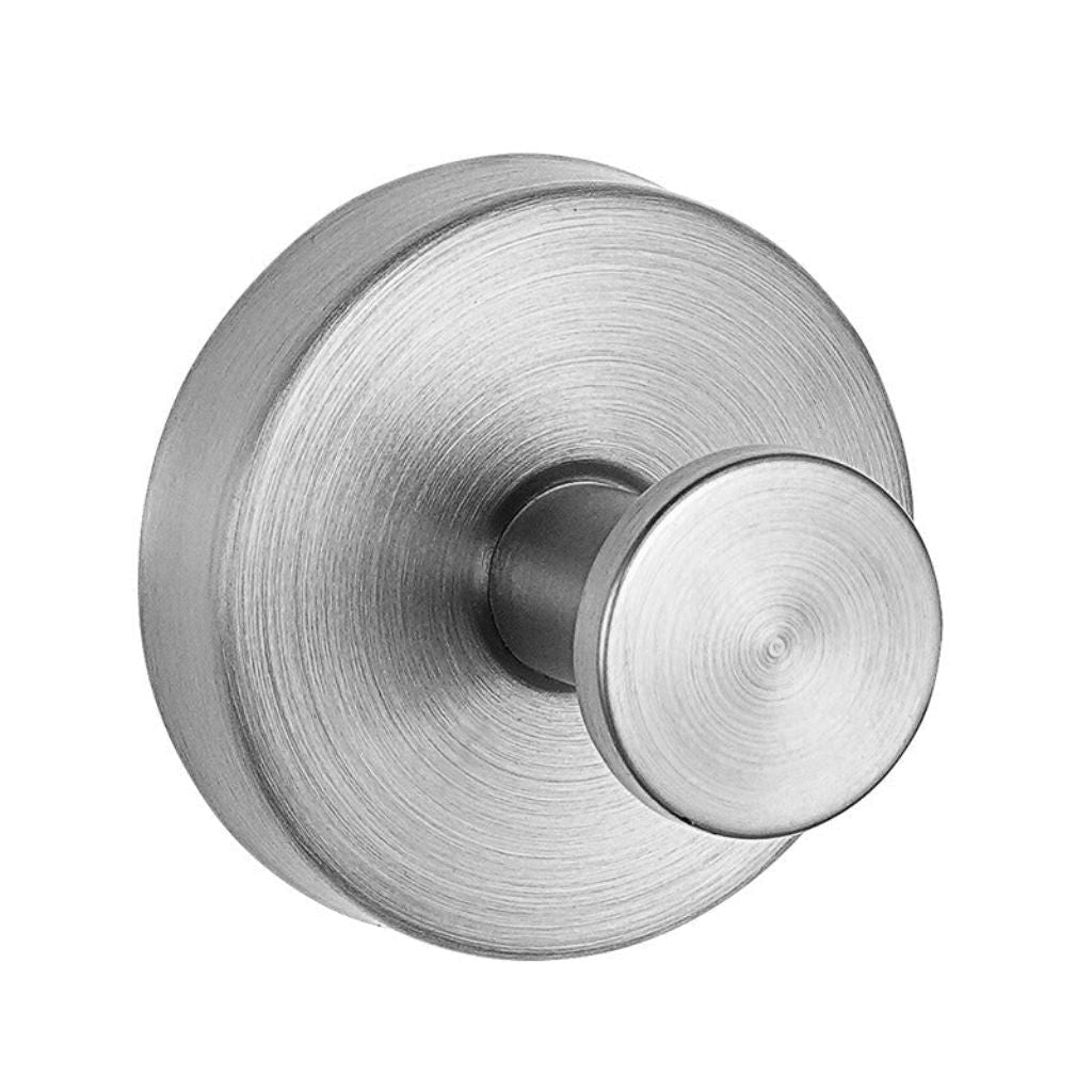 Suction Cup Wall Hooks Set with Brushed Metal Look for Bathroom Towels