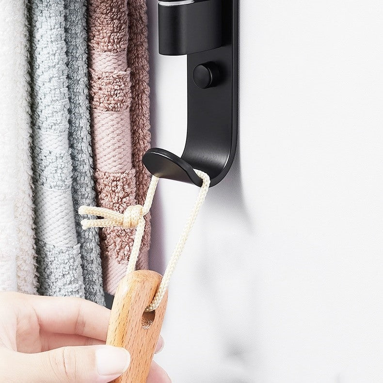 Swivel Towel Rail with Rotating Arms and Hook | Wall Mounted Towel Rack