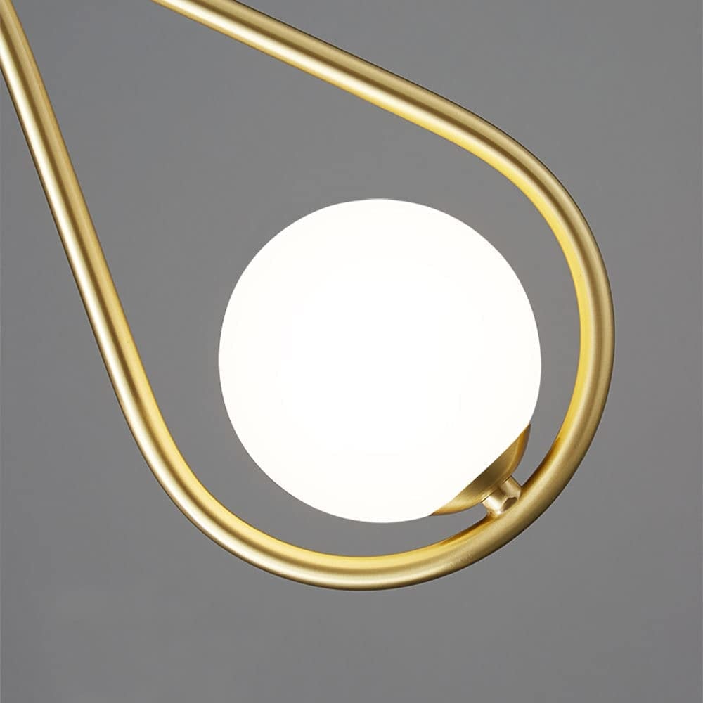 Teardrop Pendant Light with Opal Glass Globe for Bedside and Dining Table