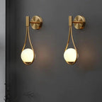 Teardrop Wall Light with Opal Glass Globe | Modern Nordic Metal Wall Sconce