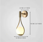 Teardrop Wall Light with Opal Glass Globe | Modern Nordic Metal Wall Sconce
