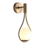 Teardrop Wall Light with Opal Glass Globe | Modern Nordic Metal Wall Sconce
