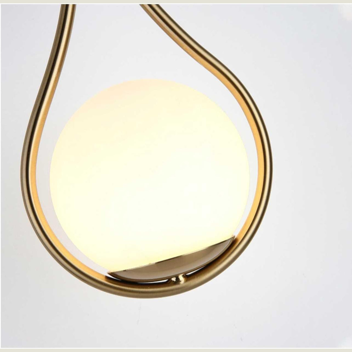 Teardrop Wall Light with Opal Glass Globe | Modern Nordic Metal Wall Sconce