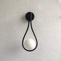 Teardrop Wall Light with Opal Glass Globe | Modern Nordic Metal Wall Sconce
